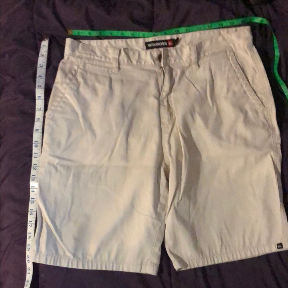 Quiksilver Cream Flat Front Shorts for Casual Wear